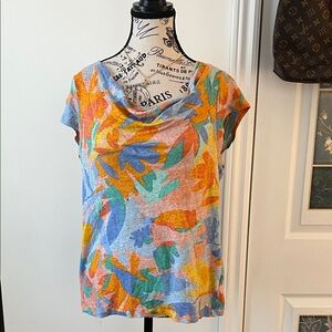 🫏Joie Multicolor Floral Short Sleeve Top